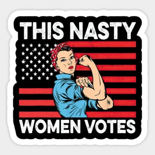 This Nasty Women Votes American Flag Vintage Sticker